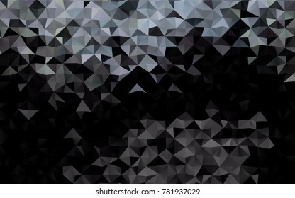 Dark Black vector abstract mosaic background. Creative illustration in halftone style with gradient. The template can be used as a background for cell phones.