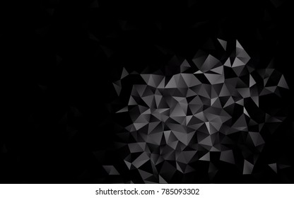 Dark Black vector abstract mosaic background. Shining illustration, which consist of triangles. The best triangular design for your business.