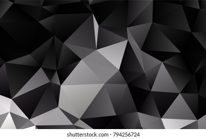 Dark Black vector abstract mosaic background. Creative geometric illustration in Origami style with gradient. Triangular pattern for your business design.