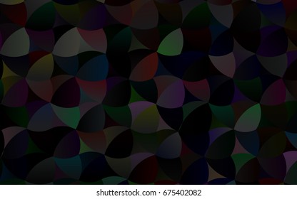 Dark Black vector abstract pattern with circles. Geometry template for your business design. Background with colored spheres.