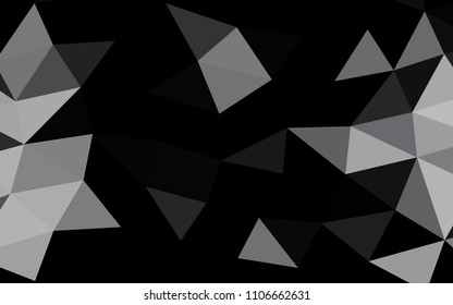 Dark Black vector abstract polygonal abstract polygonal. Geometric illustration in Origami style with gradient.  The textured pattern can be used for background.