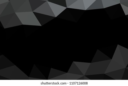 Dark Black vector abstract polygonal abstract polygonal. Glitter abstract illustration with an elegant design. Triangular pattern for your business design.