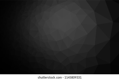 Dark Black vector abstract polygonal cover. An elegant bright illustration with gradient. The template can be used as a background for cell phones.