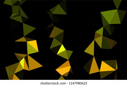 Dark Black vector abstract polygonal cover. Brand new colored illustration in blurry style with gradient. Triangular pattern for your business design.