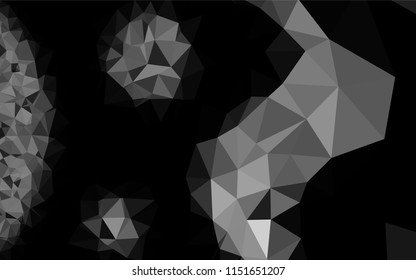 Dark Black vector abstract polygonal cover. Triangular geometric sample with gradient.  A new texture for your design.
