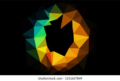 Dark Black vector abstract polygonal layout. Shining illustration, which consist of triangles. The textured pattern can be used for background.