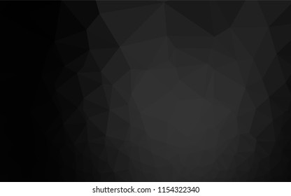Dark Black vector abstract polygonal layout. Creative illustration in halftone style with gradient. Triangular pattern for your business design.
