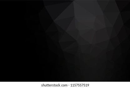 Dark Black vector abstract polygonal layout. Geometric illustration in Origami style with gradient.  The elegant pattern can be used as part of a brand book.