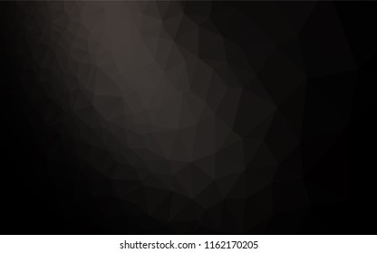 Dark Black vector abstract polygonal cover. Shining illustration, which consist of triangles. Triangular pattern for your business design.