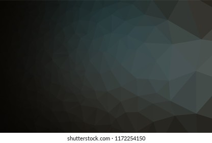 Dark Black vector abstract polygonal layout. Brand new colored illustration in blurry style with gradient. Triangular pattern for your business design.