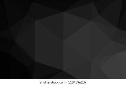 Dark Black vector abstract polygonal cover. An elegant bright illustration with gradient. The template can be used as a background for cell phones.