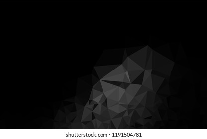 Dark Black vector abstract polygonal cover. Triangular geometric sample with gradient.  Brand new style for your business design.
