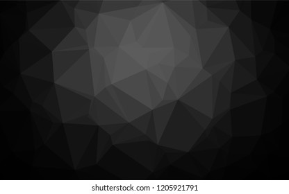 Dark Black vector abstract polygonal layout. Creative geometric illustration in Origami style with gradient. The elegant pattern can be used as part of a brand book.
