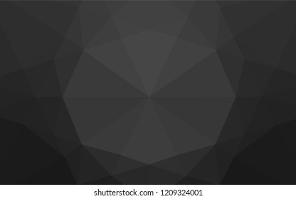 Dark Black vector abstract polygonal texture. Triangular geometric sample with gradient.  A completely new template for your business design.