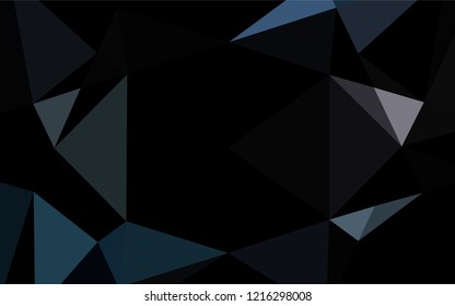 Dark Black vector abstract polygonal cover. Shining illustration, which consist of triangles. Brand new style for your business design.