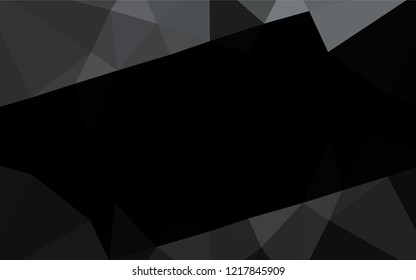 Dark Black vector abstract polygonal texture. Creative illustration in halftone style with gradient. A completely new design for your business.