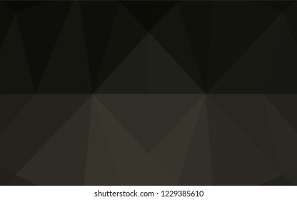 Dark Black vector abstract polygonal cover. Triangular geometric sample with gradient.  The template can be used as a background for cell phones.