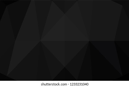 Dark Black vector abstract polygonal texture. Geometric illustration in Origami style with gradient.  A completely new template for your business design.