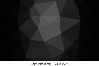 Dark Black vector abstract polygonal cover. Colorful abstract illustration with gradient. Triangular pattern for your business design.