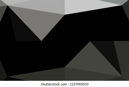 Dark Black vector abstract polygonal cover. A completely new color illustration in a vague style. The template can be used as a background for cell phones.