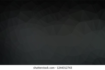Dark Black vector abstract polygonal cover. Shining colored illustration in a Brand new style. Triangular pattern for your business design.