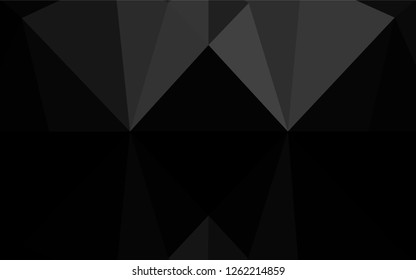 Dark Black vector abstract polygonal texture. Glitter abstract illustration with an elegant design. Brand new style for your business design.