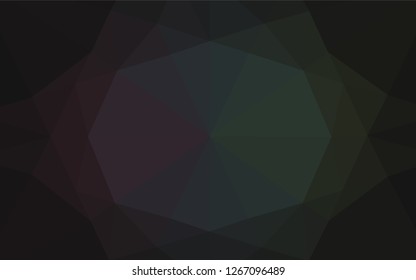 Dark Black vector abstract polygonal cover. Geometric illustration in Origami style with gradient.  The textured pattern can be used for background.