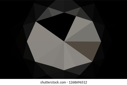 Dark Black vector abstract polygonal cover. Shining illustration, which consist of triangles. The textured pattern can be used for background.