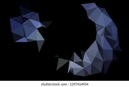 Dark Black vector abstract polygonal cover. Geometric illustration in Origami style with gradient. Template for your brand book.