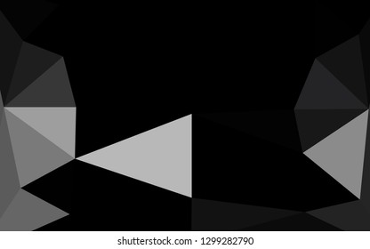 Dark Black vector abstract polygonal layout. Geometric illustration in Origami style with gradient. Completely new design for your business.