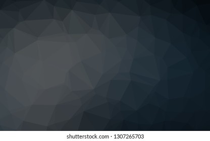 Dark Black vector abstract polygonal texture. Triangular geometric sample with gradient.  Completely new template for your business design.