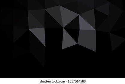 Dark Black vector abstract polygonal cover. Triangular geometric sample with gradient.  Triangular pattern for your business design.