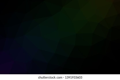 Dark Black vector abstract polygonal layout. Colorful illustration in Origami style with gradient.  New texture for your design.