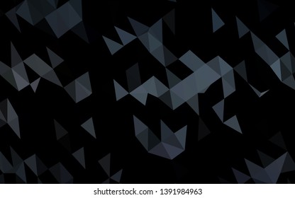 Dark Black vector abstract polygonal layout. Modern geometrical abstract illustration with gradient. The best triangular design for your business.