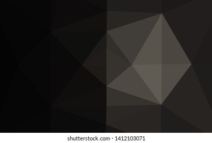 Dark Black vector abstract polygonal layout. A completely new color illustration in a vague style. Template for a cell phone background.