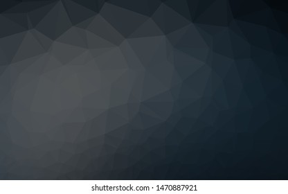 Dark Black vector abstract polygonal texture. Triangular geometric sample with gradient.  The best triangular design for your business.