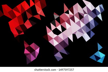 Dark Black vector abstract polygonal layout. Geometric illustration in Origami style with gradient. Completely new template for your business design.