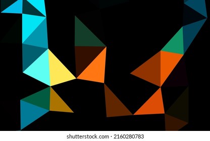 Dark Black vector abstract polygonal layout. A vague abstract illustration with gradient. Template for your brand book.