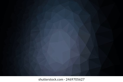 Dunkelschwarze abstrakte polygonale Vektorgrafik. Kreative Illustration im Halbtonstil mit Farbverlauf. Völlig neues Design für Ihr Unternehmen.