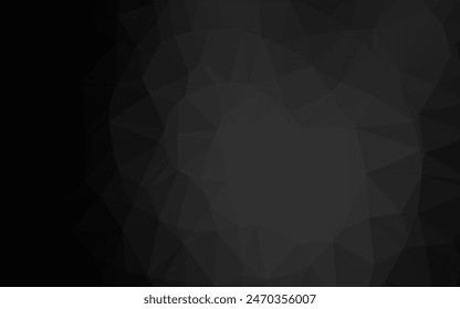 Dark Black vector abstract polygonal cover. A sample with polygonal shapes. Triangular pattern for your business design.