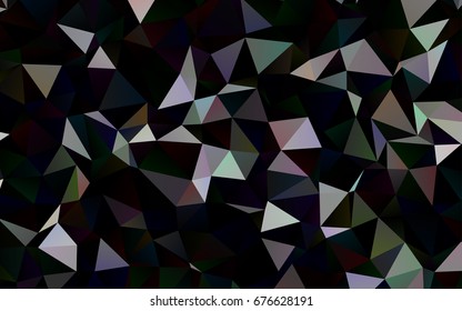 Dark Black vector abstract polygonal background. Glitter abstract illustration with an elegant design. Triangular pattern for your business design.