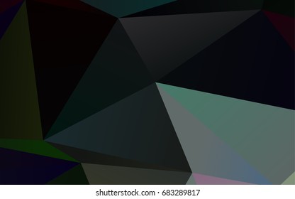 Dark Black vector abstract polygonal pattern. Brand-new colored illustration in blurry style with gradient. Brand-new style for your business design.