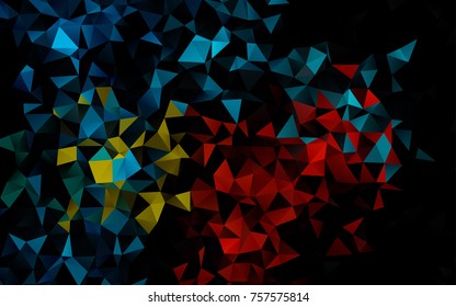 Dark Black vector abstract polygonal background. Glitter abstract illustration with an elegant design. Brand-new design for your business.