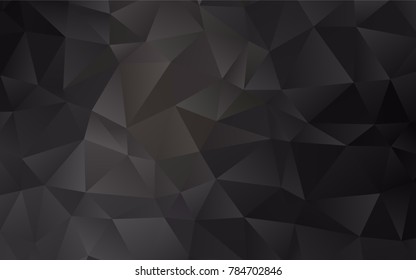 Dark Black vector abstract polygonal template. Geometric illustration in Origami style with gradient.  A completely new design for your business.