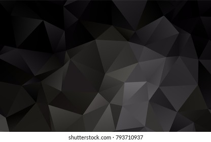 Dark Black vector abstract polygonal template. A sample with polygonal shapes. The textured pattern can be used for background.