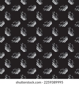 Dark black vector abstract seamless pixel pattern with squares, rectangles and polygons.