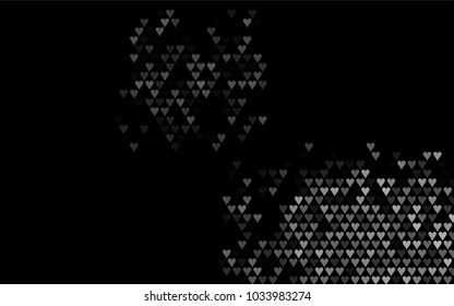 Dark Black vector abstract small hearts on white background. Template for valentine day with sweet, romantic concept. Amazing pattern for your design, banner, leaflet.