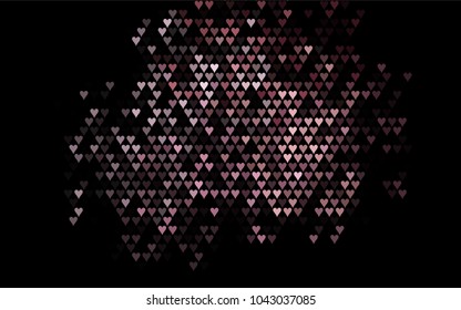 Dark Black vector abstract small hearts on white background. Template for valentine day with sweet, romantic concept. Amazing pattern for your design, banner, leaflet.