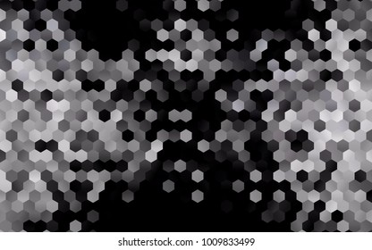 Dark Black vector abstract textured polygonal background. Brand-new blurry hexagonal design. Pattern can be used for background.