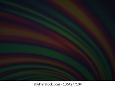 Dark Black vector backdrop with bent lines. Shining crooked illustration in marble style. The elegant pattern for brand book.